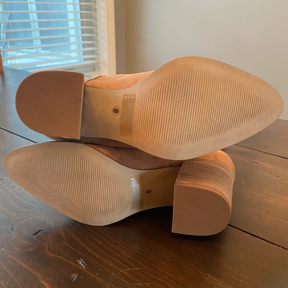 NWOB Tan Suede Ruched Calf Boots, Women’s 8 - Picture 6 of 8